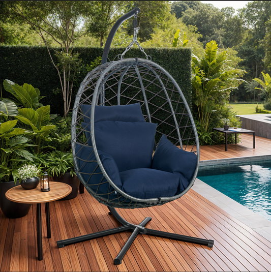 Embrace Comfort and Style with the LeisureMod Summit Modern Outdoor Single Person Egg Swing Chair