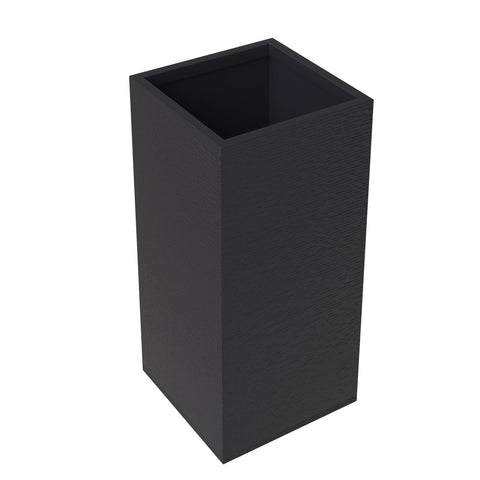 LeisureMod Basalt Fiberstone and MgO Clay Planter, Mid-Century Modern Tall Square Planter Pot for Indoor and Outdoor