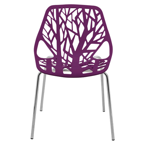 LeisureMod Asbury Modern Forest Design Dining Side Chair