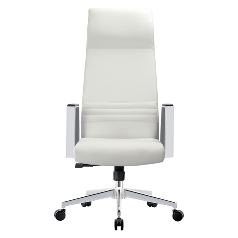 LeisureMod Aleen Modern High-Back Office Chair in Upholstered Leather and Iron Frame with Swivel and Tilt