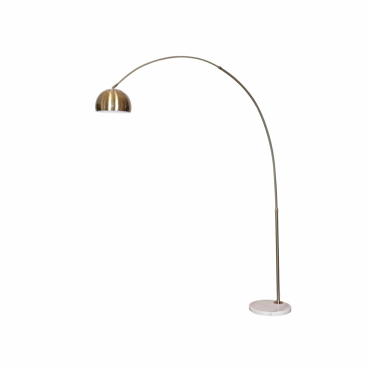 Arco Modern Arched Floor Lamp 76" Height with White Round Marble Base and Metal Dome Lamp Shade
