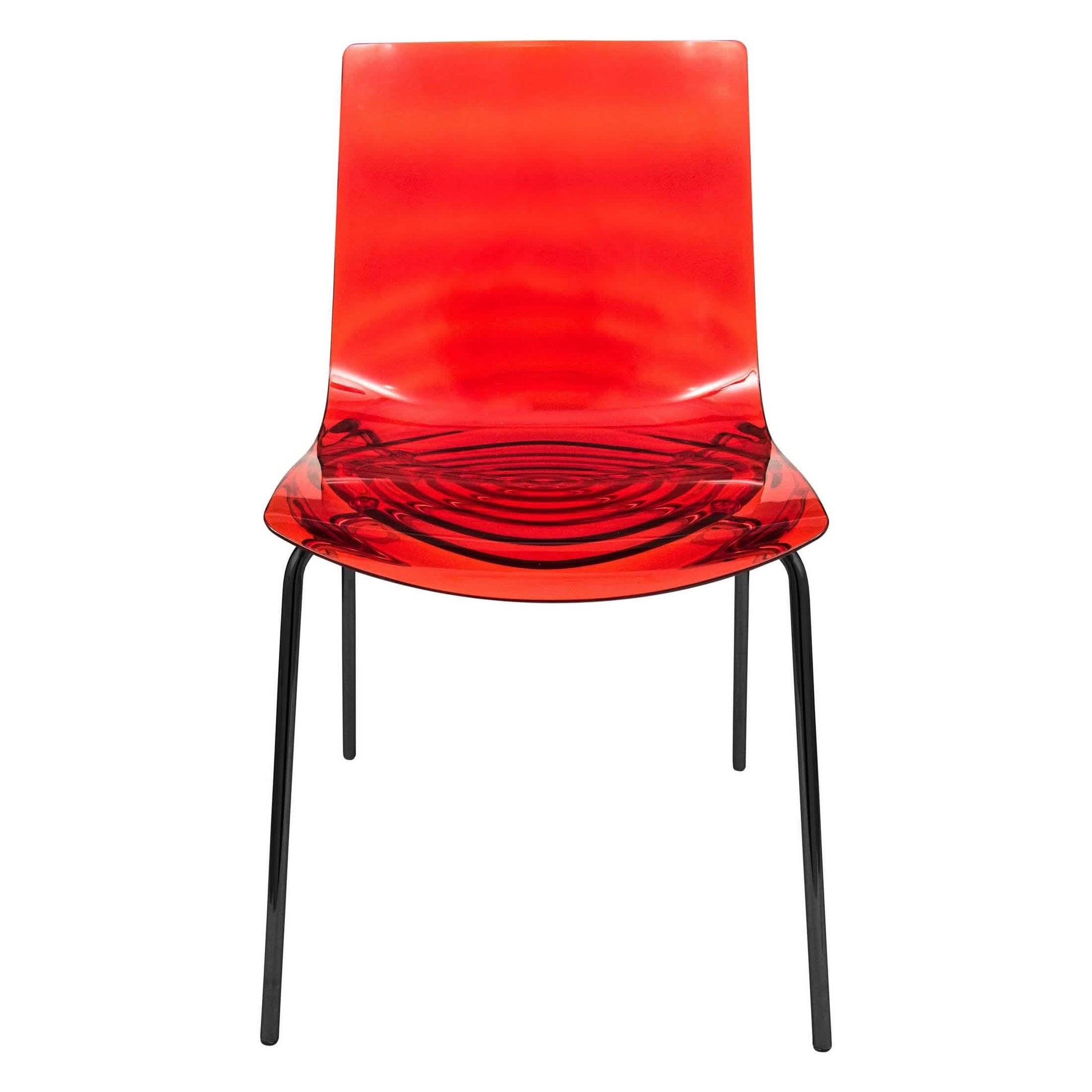 Astor Dining Chairs with ABS Plastic Seats in Black Stainless Steel Set of 2