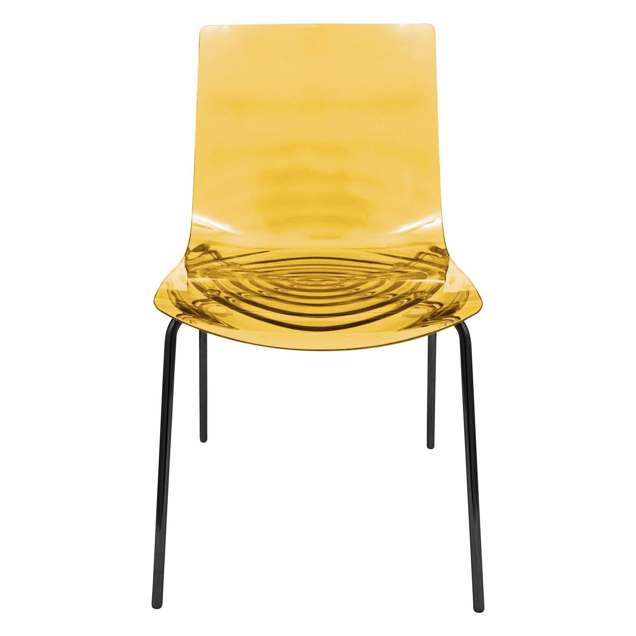 Astor Dining Chairs with ABS Plastic Seats in Black Stainless Steel Set of 2