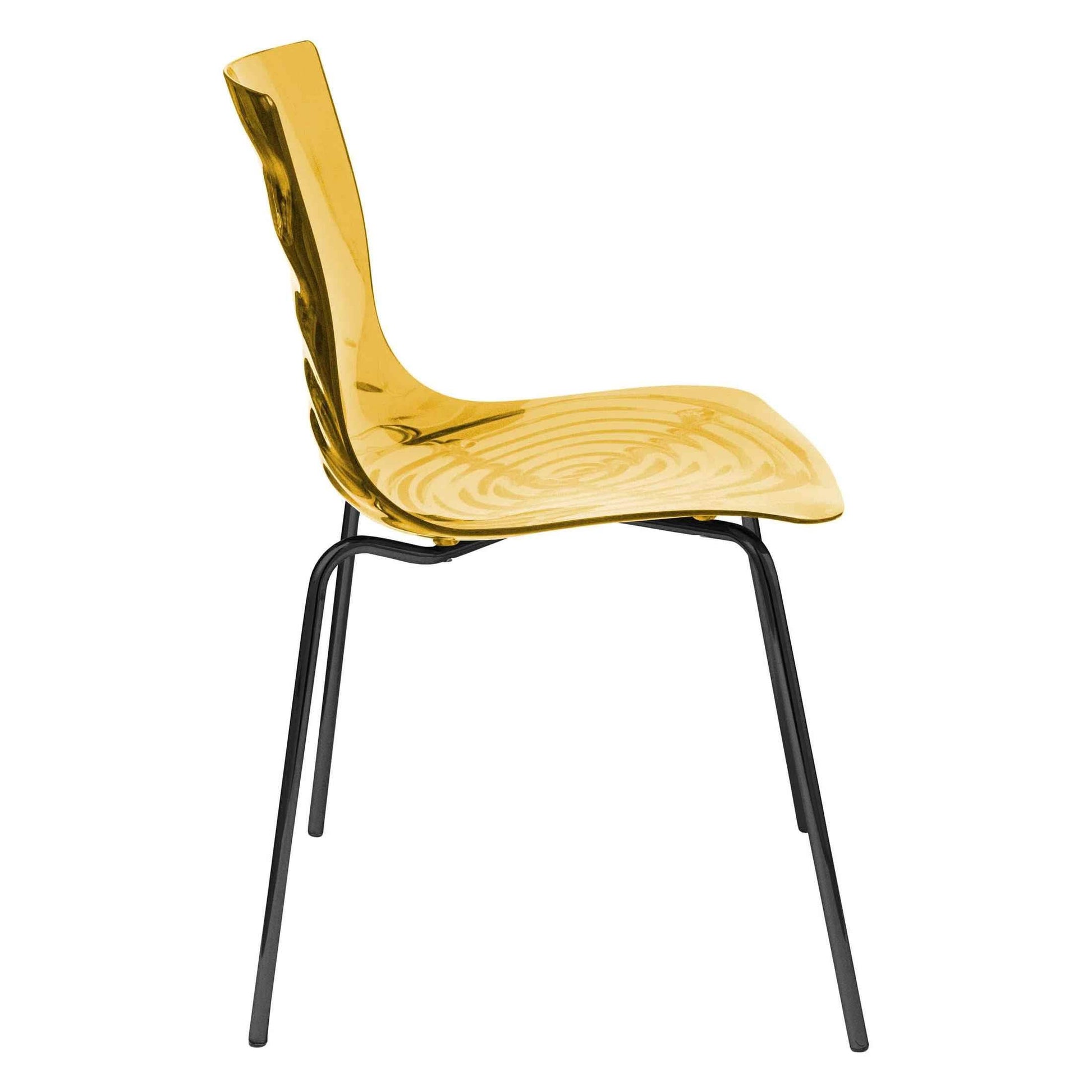 Astor Dining Chairs with ABS Plastic Seats in Black Stainless Steel Set of 2