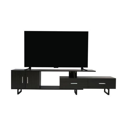 LeisureMod Avery Mid-Century Modern TV Stand with MDF Cabinet and Powder Coated Steel Legs