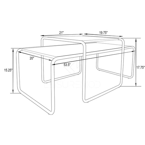 LeisureMod Malvern Modern Wooden Coffee Table With Chrome Frame
