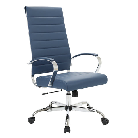 LeisureMod Benmar High-Back Home Leather Office Chair