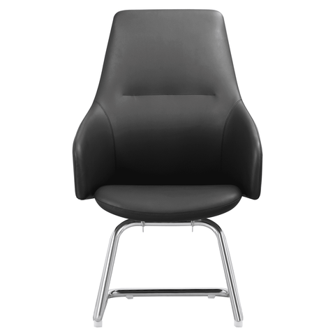 LeisureMod Celeste Modern Leather Conference Office Chair with Upholstered Seat and Armrest