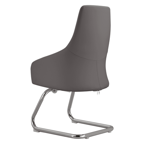 LeisureMod Celeste Modern Leather Conference Office Chair with Upholstered Seat and Armrest