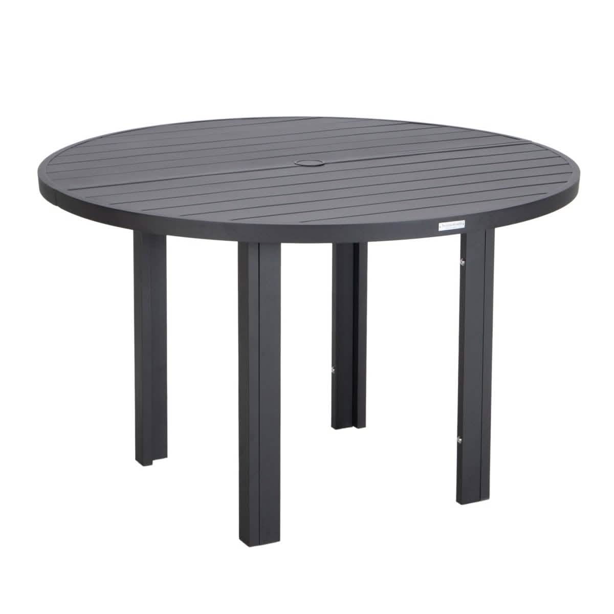 60 inch outdoor patio dining table umbrella Patiomore Table, 60" x 37"Outdoor Rectangular Metal Table,1.57" Hole, for Backyards, Porches, Gardens or Poolside, Black To avoid bumping into or scratching tabletop Banchetto Round 28" Table Tropitone