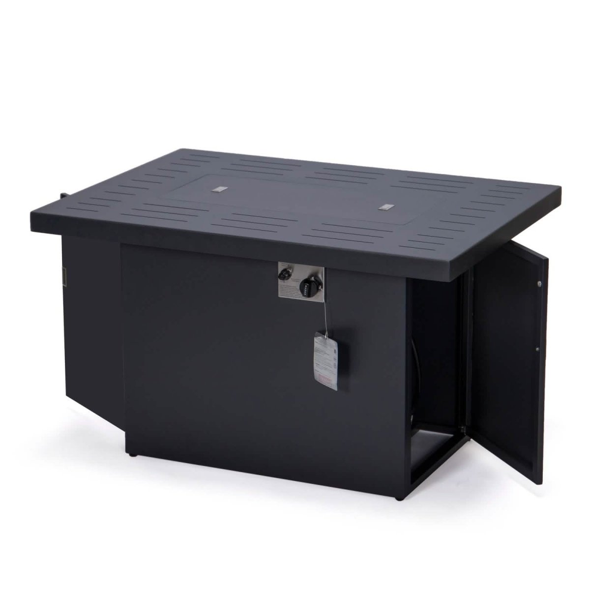 Chelsea Patio Modern Black Aluminum Propane Fire Pit Table