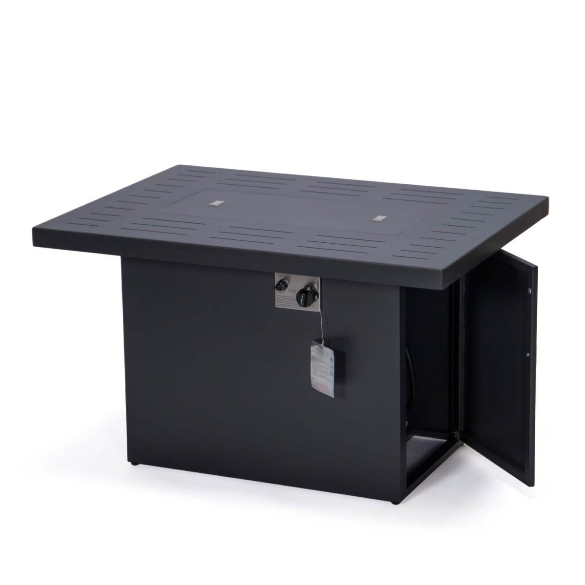 Chelsea Patio Modern Black Aluminum Propane Fire Pit Table