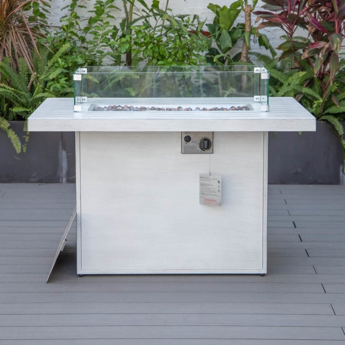 Chelsea Patio Modern Black Aluminum Propane Fire Pit Table