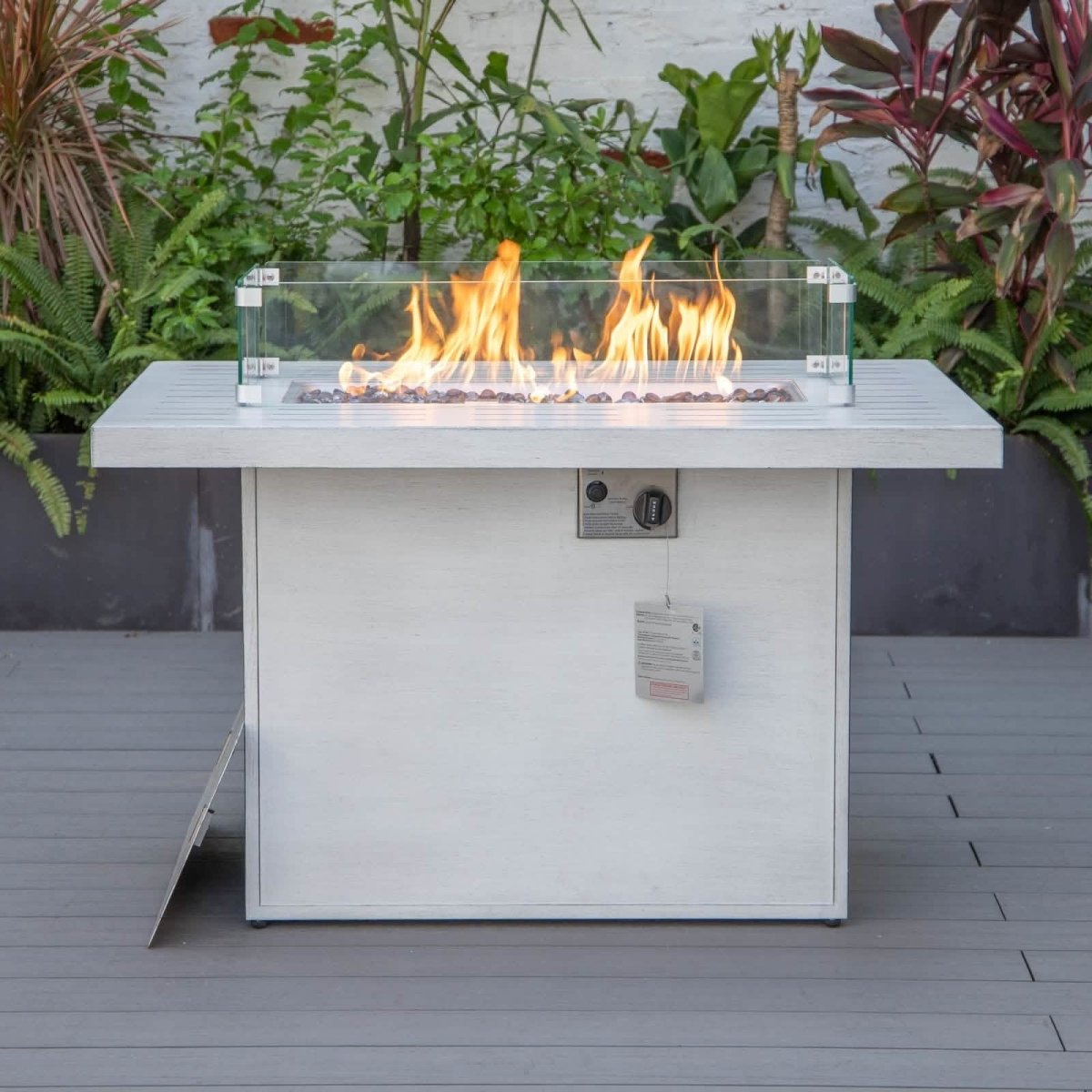 Chelsea Patio Modern Black Aluminum Propane Fire Pit Table