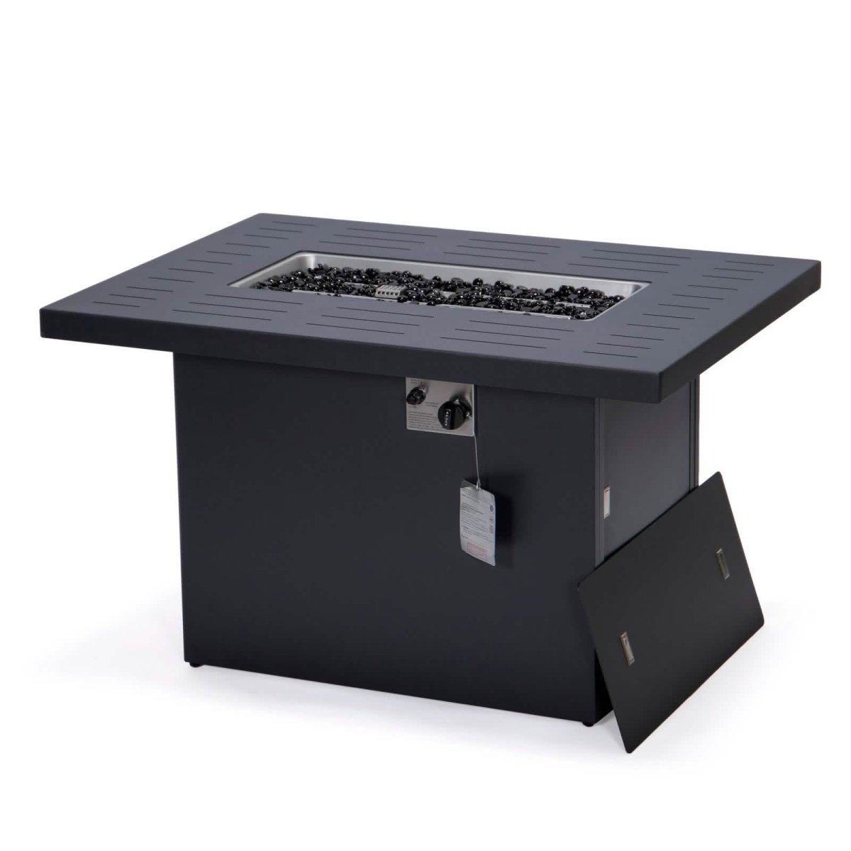 Chelsea Patio Modern Black Aluminum Propane Fire Pit Table