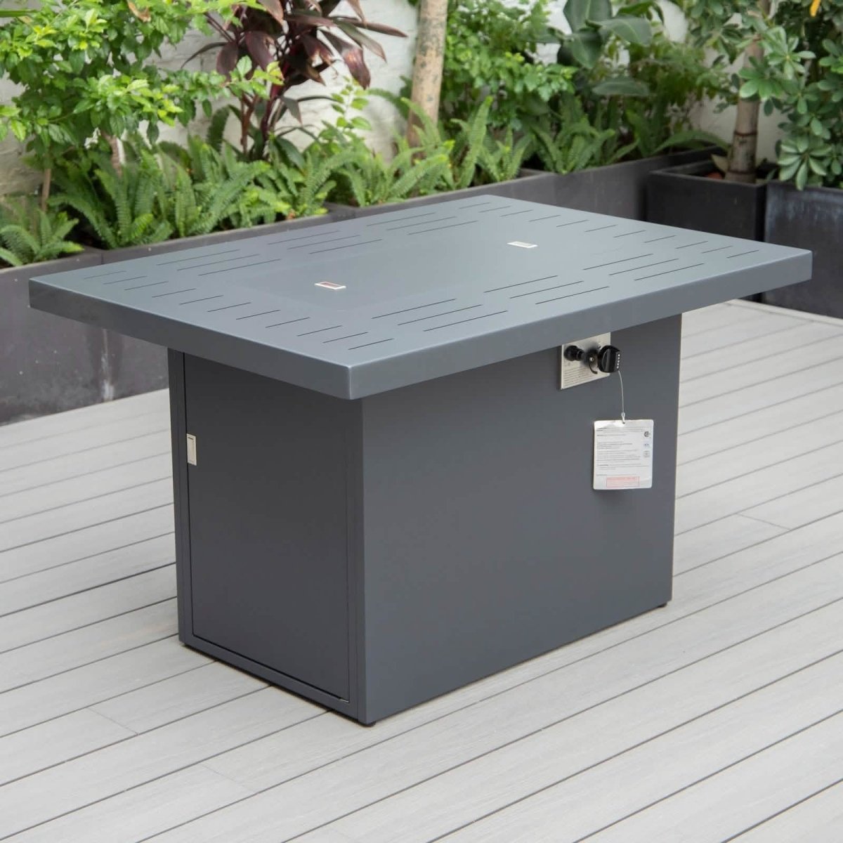Chelsea Patio Modern Black Aluminum Propane Fire Pit Table