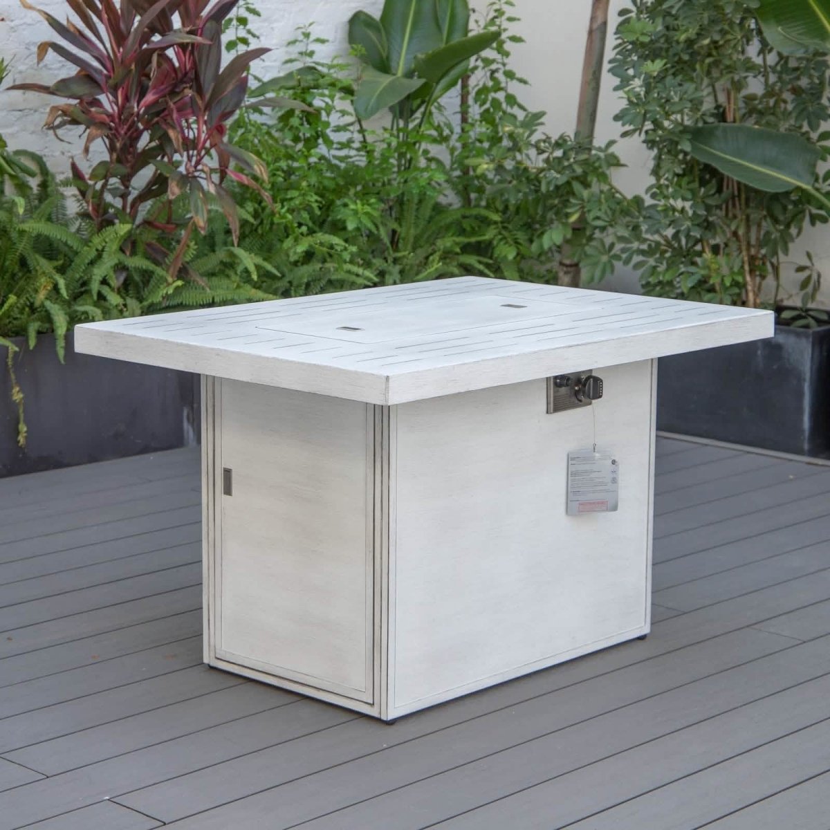 Chelsea Patio Modern Black Aluminum Propane Fire Pit Table