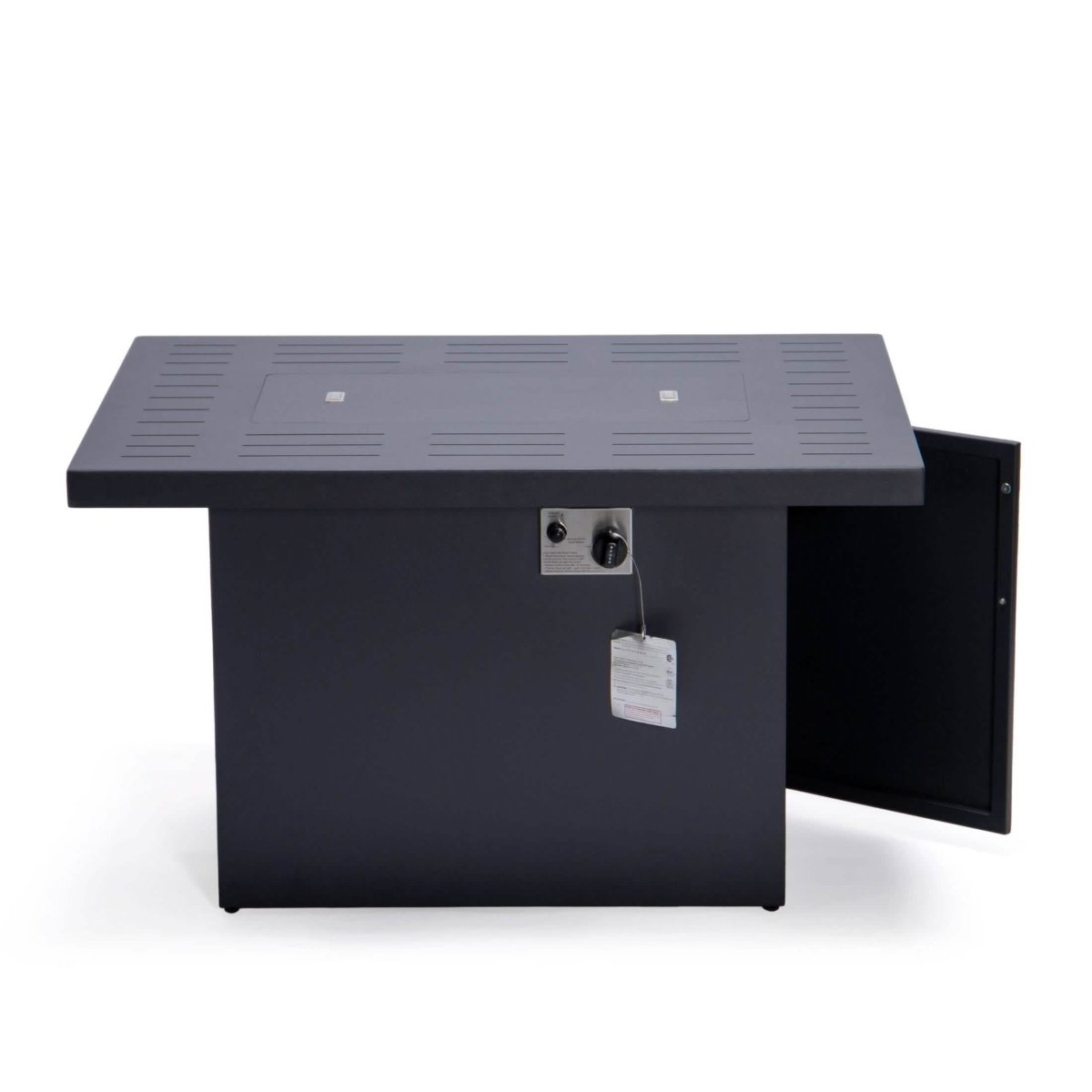 Chelsea Patio Modern Black Aluminum Propane Fire Pit Table