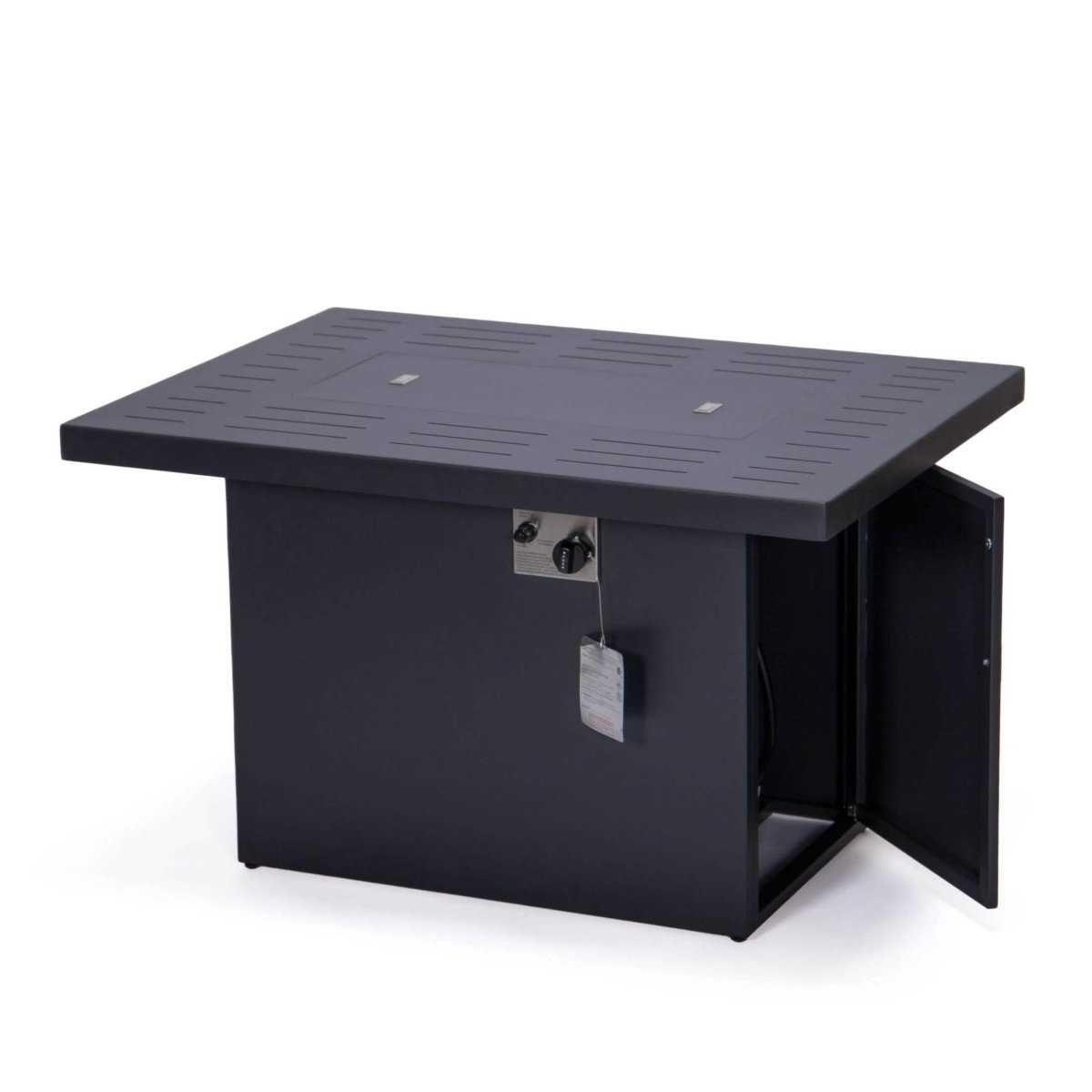 Chelsea Patio Modern Black Aluminum Propane Fire Pit Table