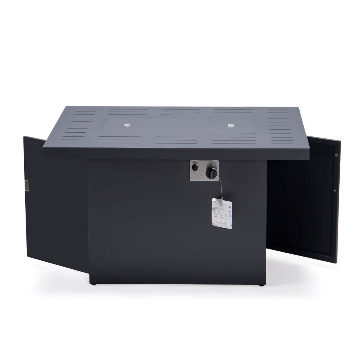 Chelsea Patio Modern Black Aluminum Propane Fire Pit Table