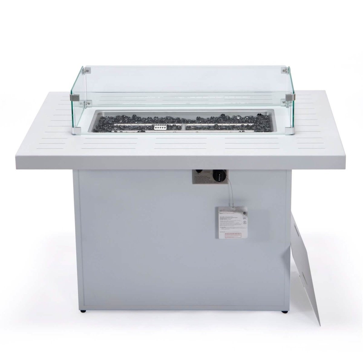 Chelsea Patio Modern Black Aluminum Propane Fire Pit Table