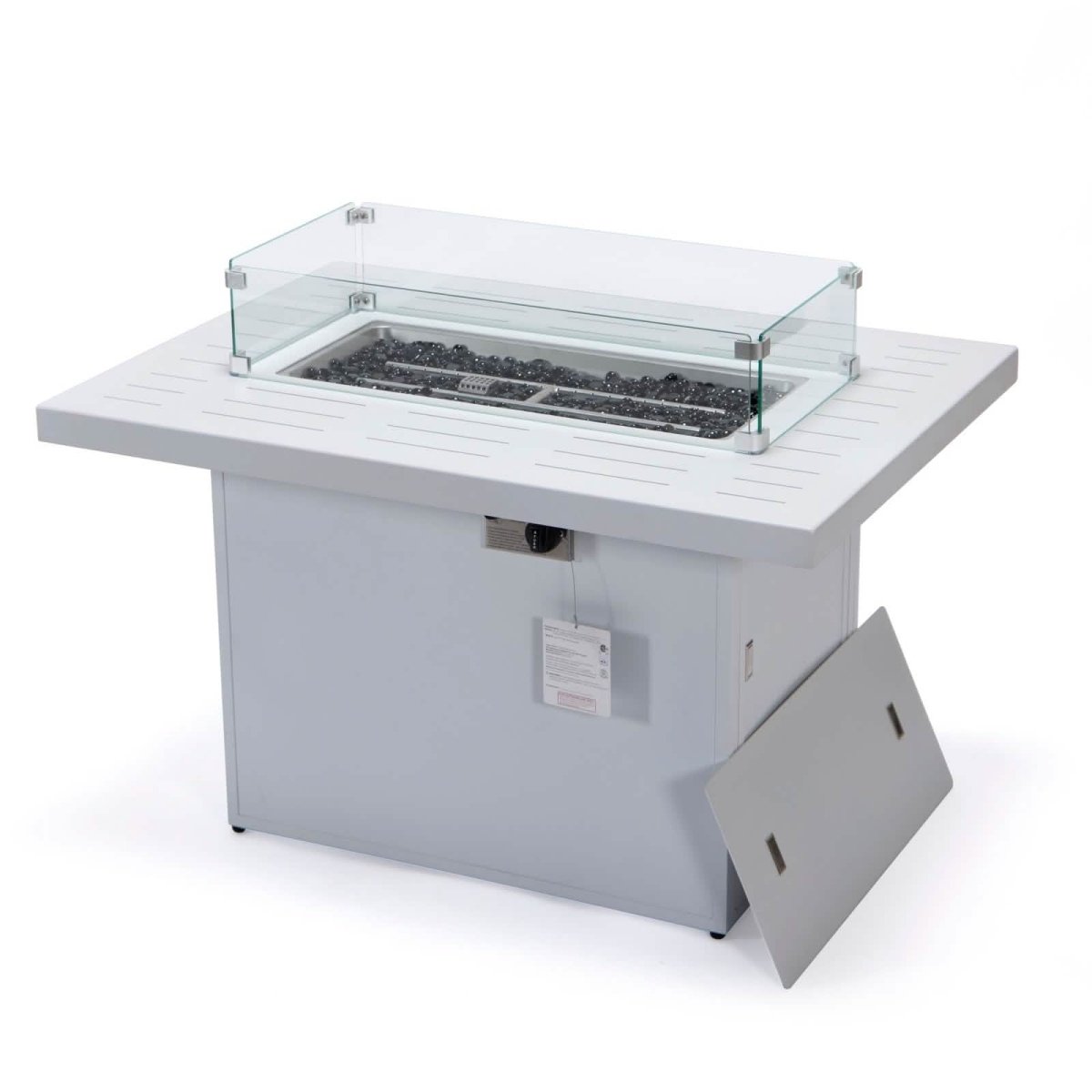 Chelsea Patio Modern Black Aluminum Propane Fire Pit Table