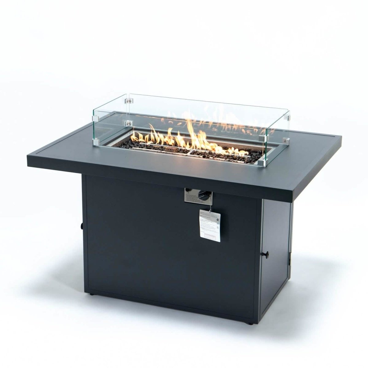 Chelsea Patio Modern Black Aluminum Propane Fire Pit Table