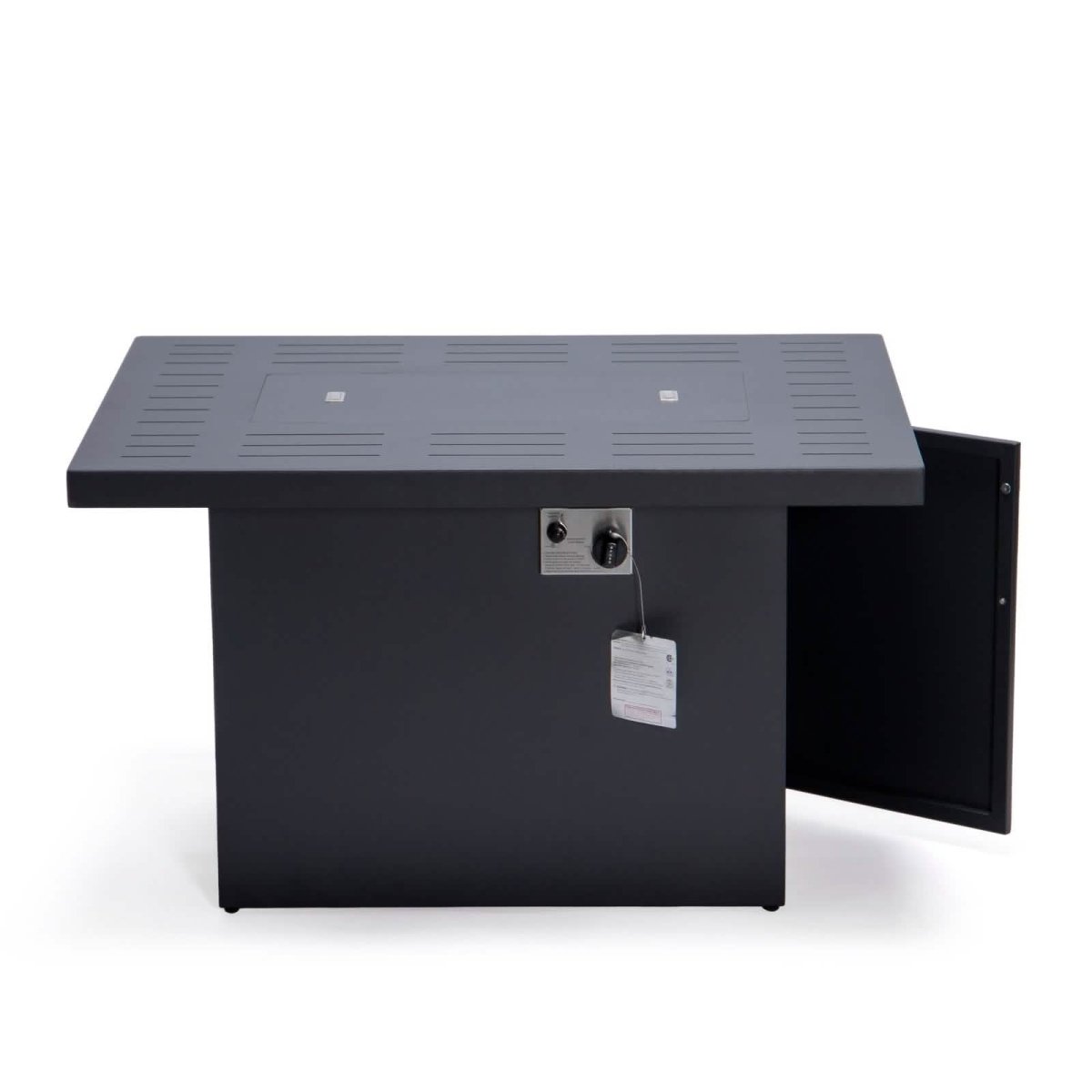 Chelsea Patio Modern Black Aluminum Propane Fire Pit Table