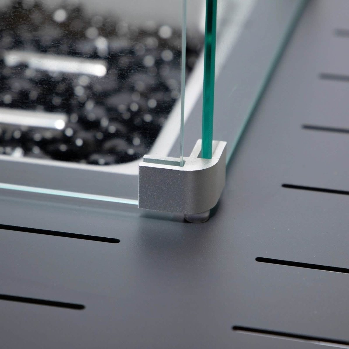 Chelsea Patio Modern Black Aluminum Propane Fire Pit Table