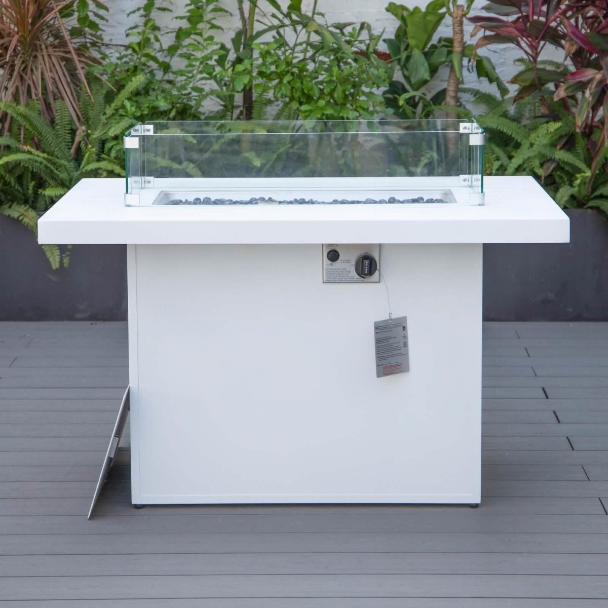 Chelsea Patio Modern Black Aluminum Propane Fire Pit Table