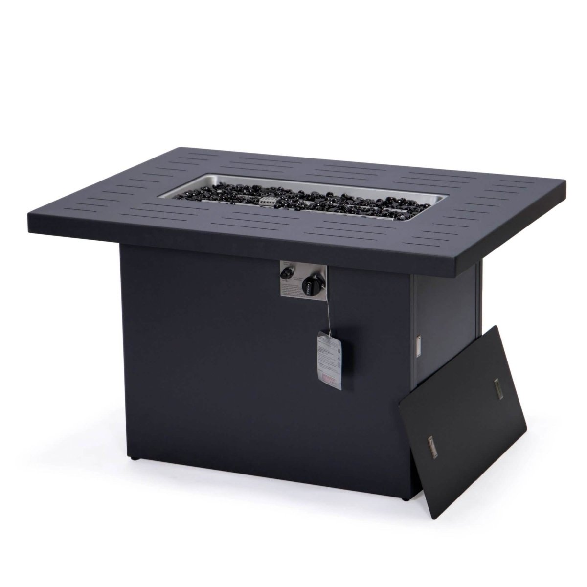 Chelsea Patio Modern Black Aluminum Propane Fire Pit Table
