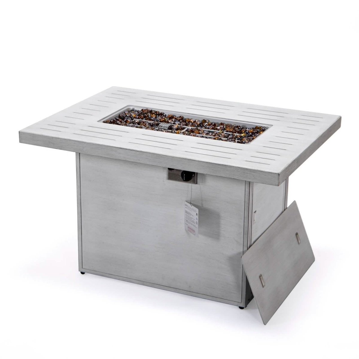 Chelsea Patio Modern Black Aluminum Propane Fire Pit Table