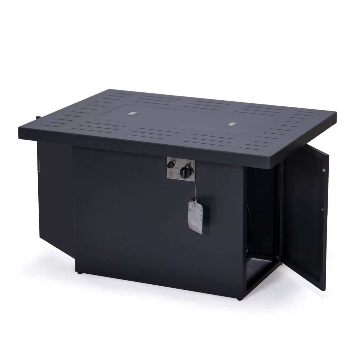 Chelsea Patio Modern Black Aluminum Propane Fire Pit Table