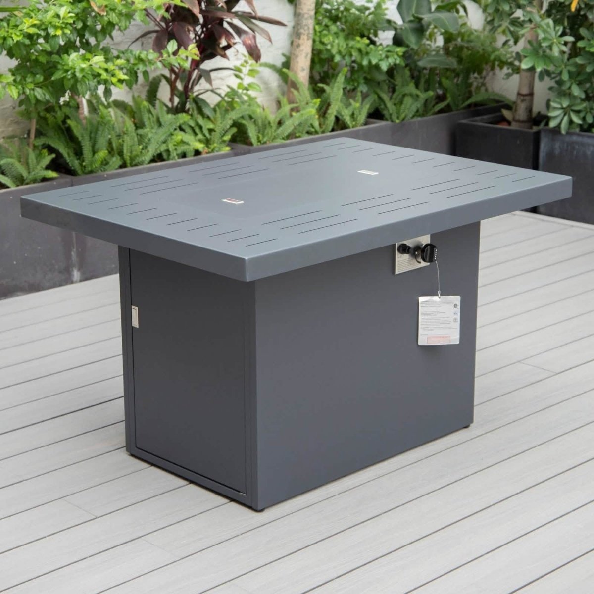 Chelsea Patio Modern Black Aluminum Propane Fire Pit Table