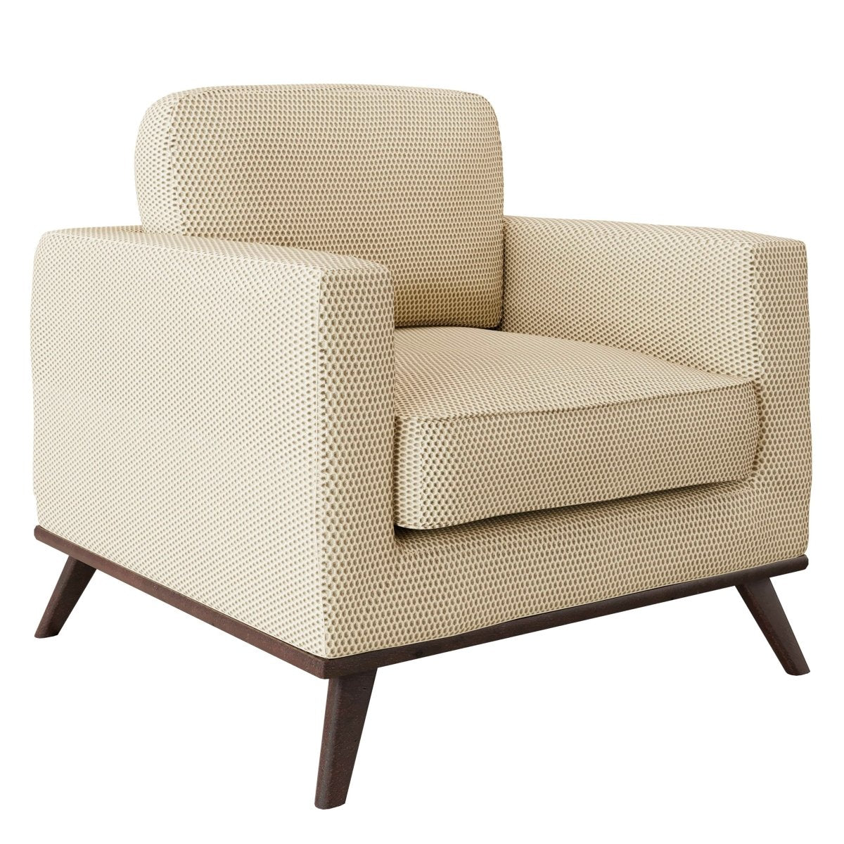 Chester Modern Leather/Mesh Accent Arm Chair With Birch Wood Base