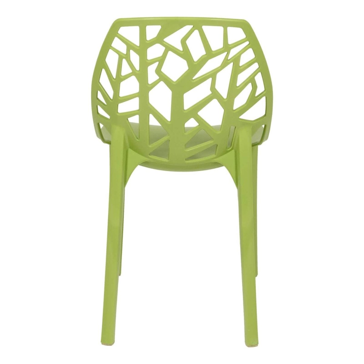 Cornelia Modern ABS Plastic Stackable Dining Chair with Cut - Out Tree Design