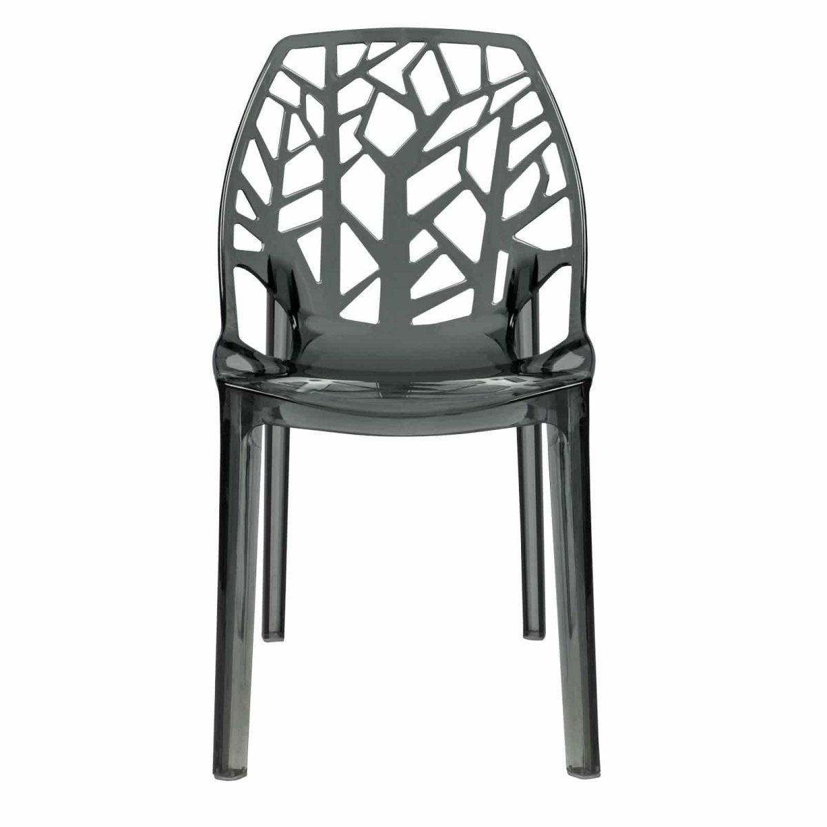 Cornelia Modern ABS Plastic Stackable Dining Chair with Cut - Out Tree Design