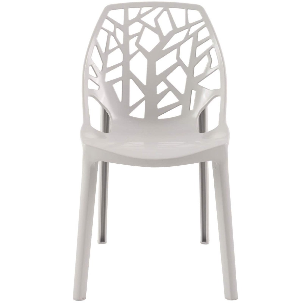 Cornelia Modern ABS Plastic Stackable Dining Chair with Cut - Out Tree Design