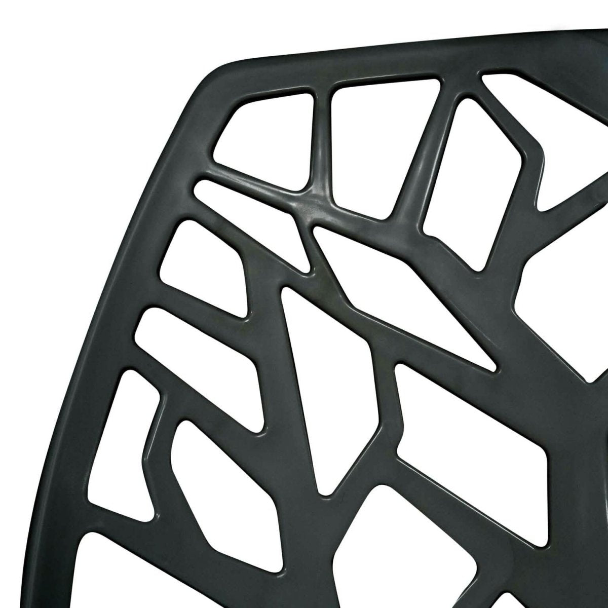 Cornelia Modern ABS Plastic Stackable Dining Chair with Cut - Out Tree Design