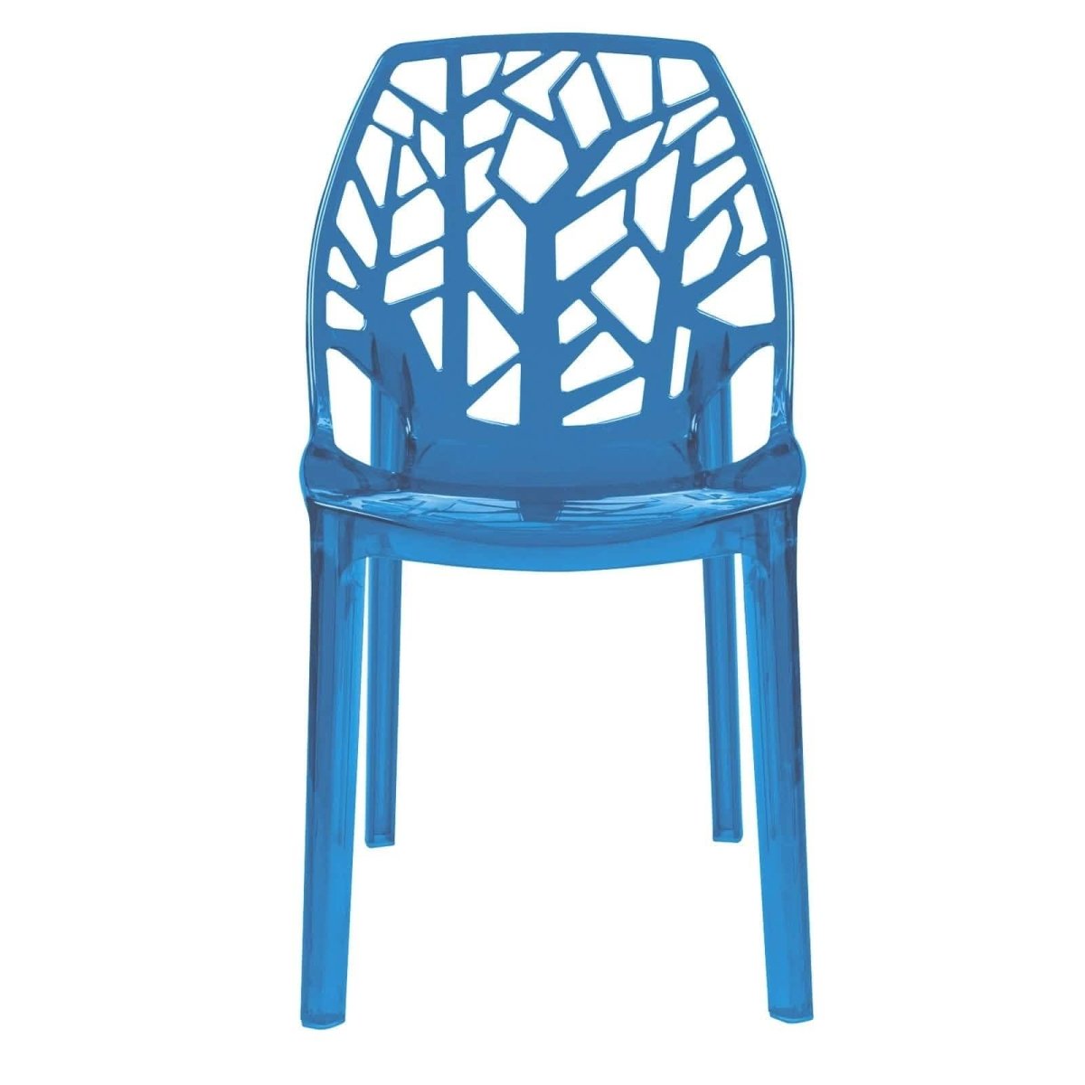 Cornelia Modern ABS Plastic Stackable Dining Chair with Cut - Out Tree Design