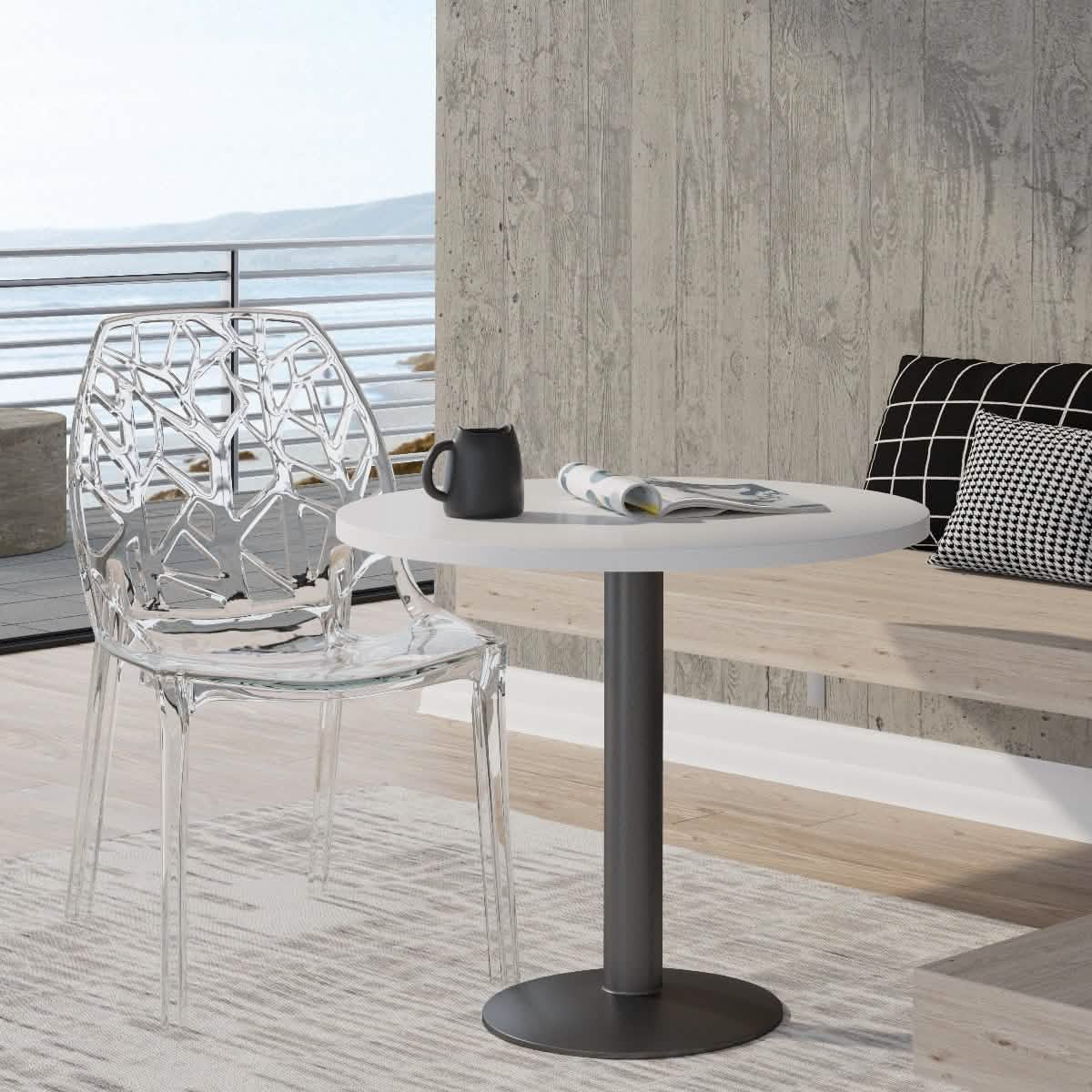 Cornelia Modern ABS Plastic Stackable Dining Chair with Cut - Out Tree Design