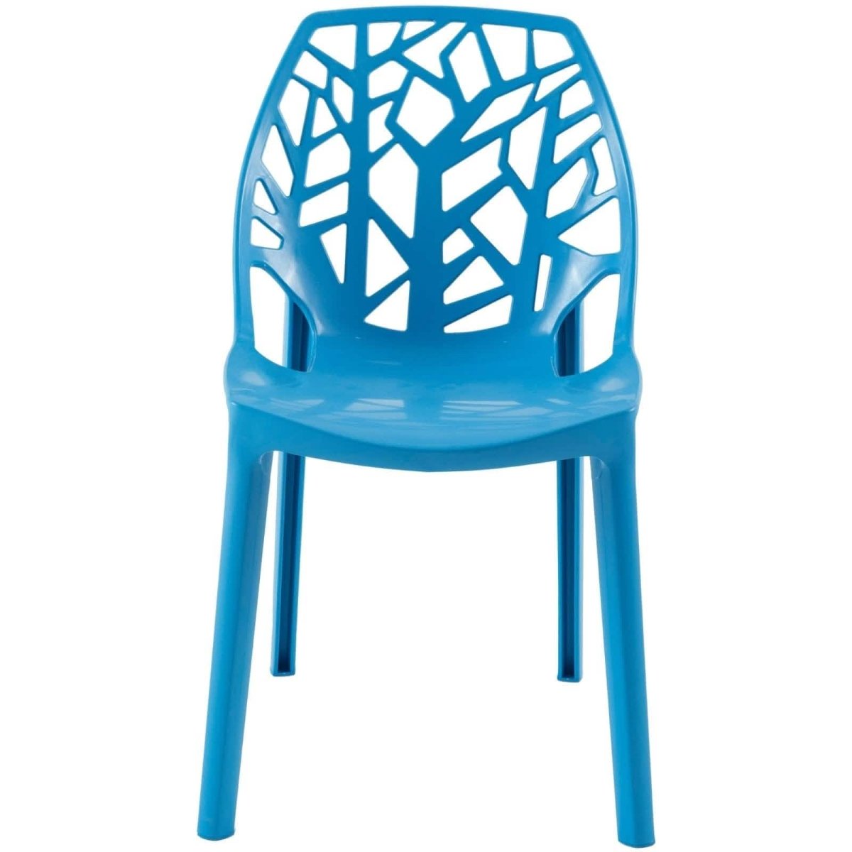 Cornelia Modern ABS Plastic Stackable Dining Chair with Cut - Out Tree Design