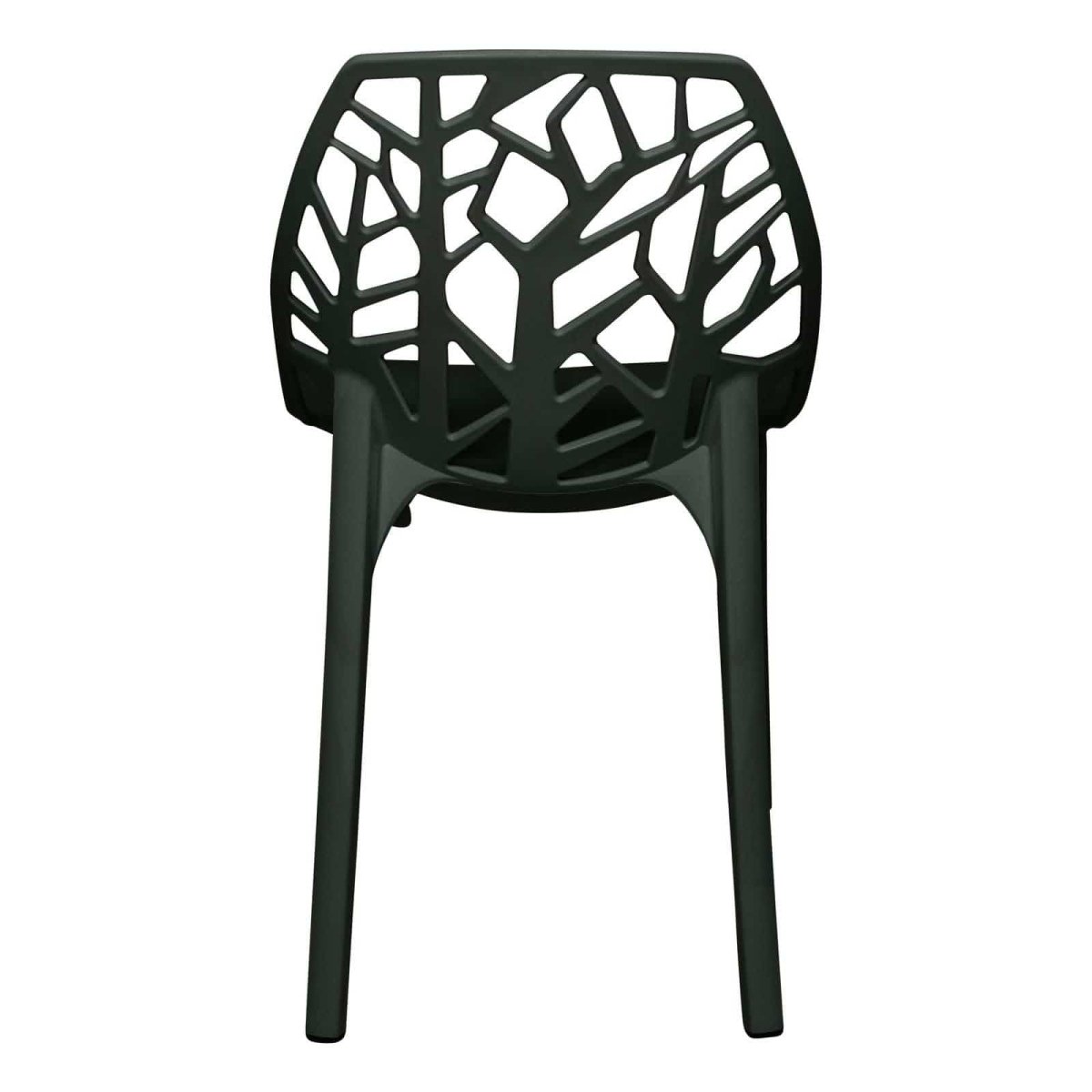 Cornelia Modern ABS Plastic Stackable Dining Chair with Cut - Out Tree Design