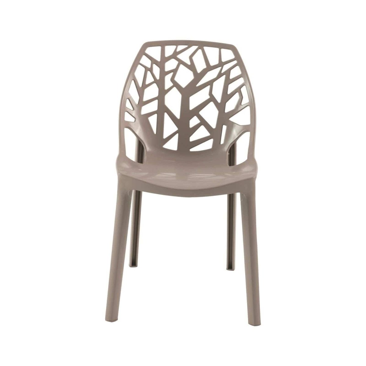 Cornelia Modern ABS Plastic Stackable Dining Chair with Cut - Out Tree Design