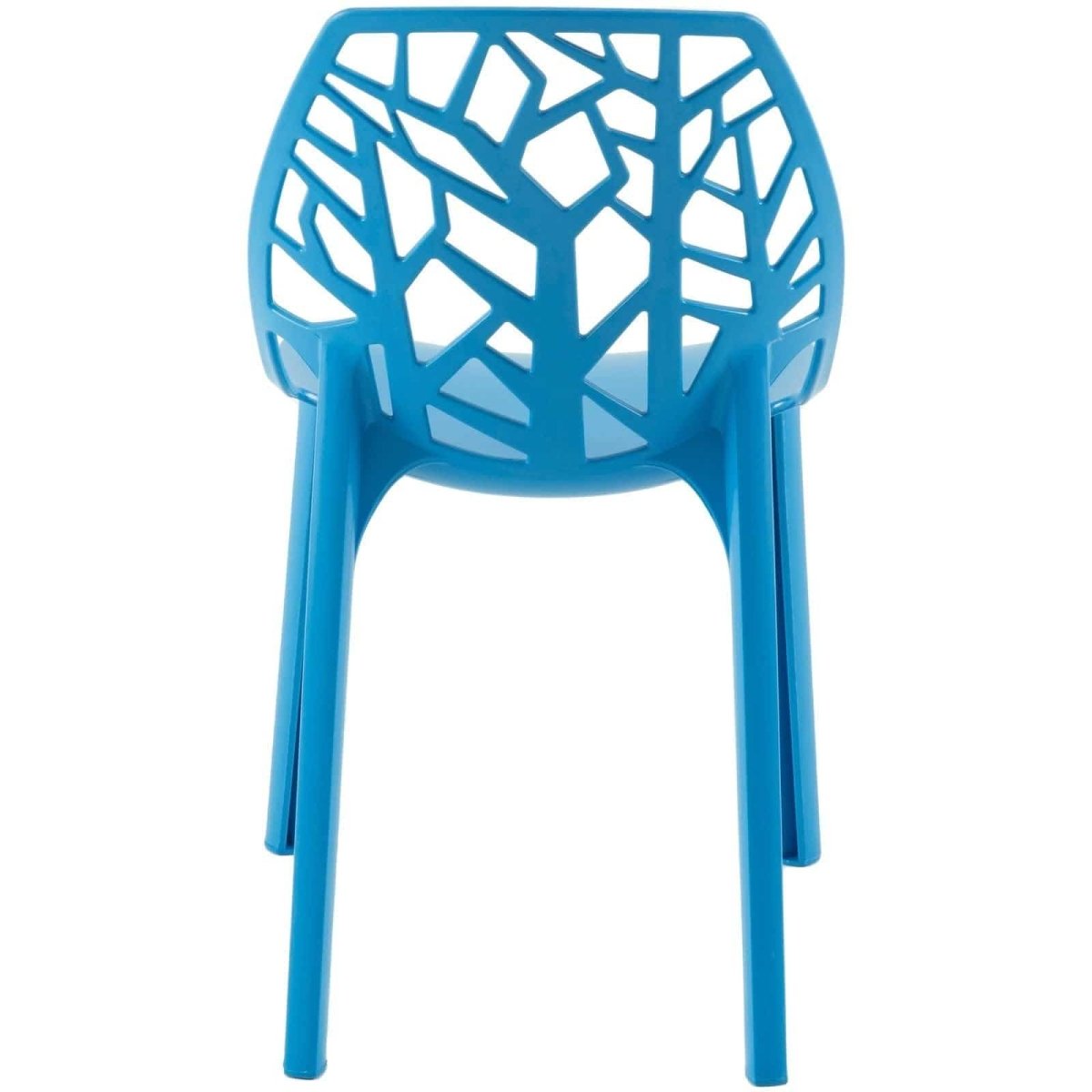 Cornelia Modern ABS Plastic Stackable Dining Chair with Cut - Out Tree Design