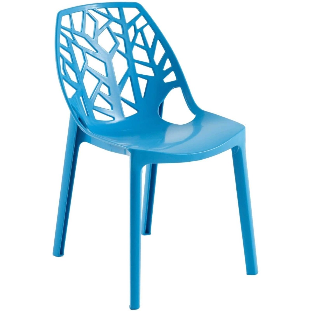 Cornelia Modern ABS Plastic Stackable Dining Chair with Cut - Out Tree Design