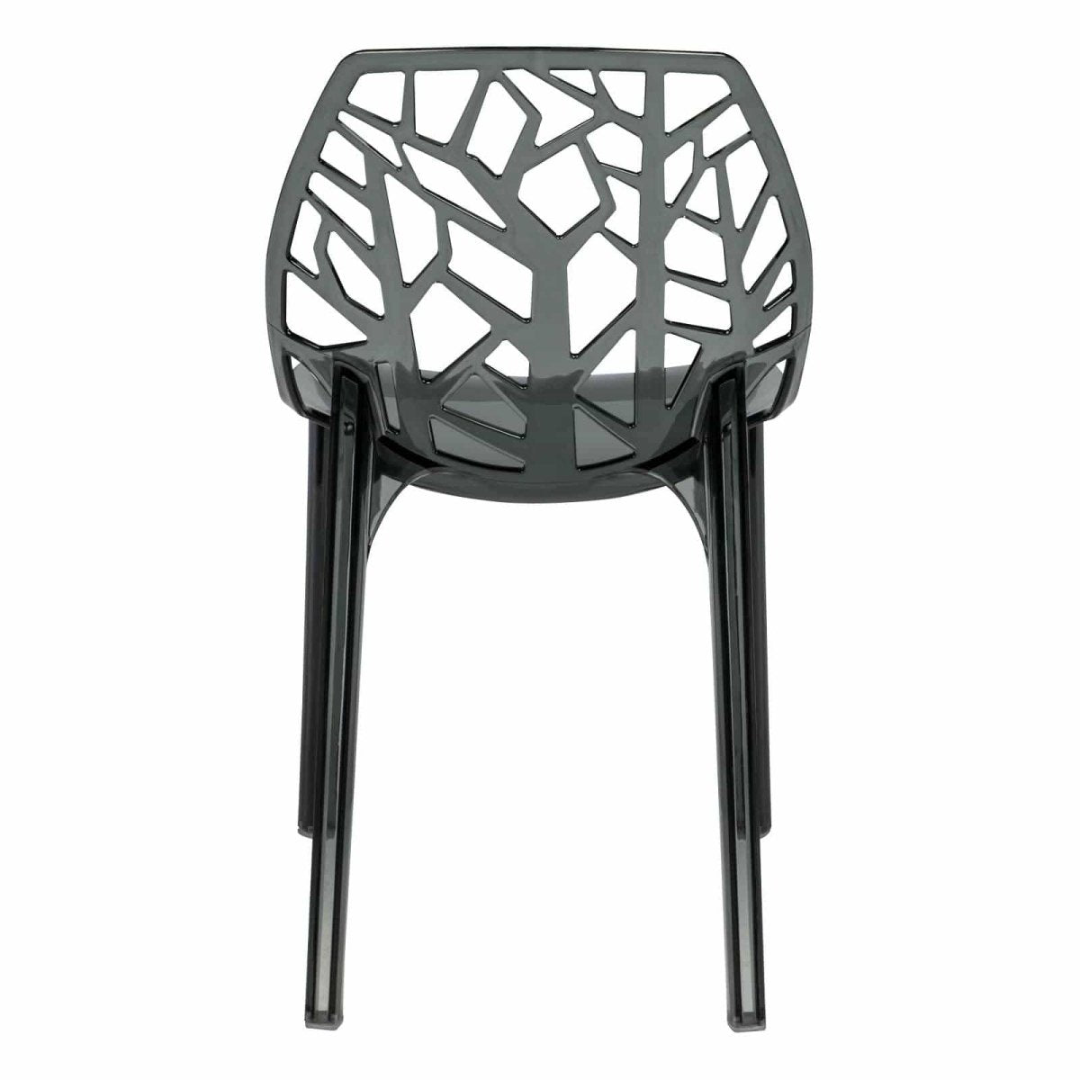 Cornelia Modern ABS Plastic Stackable Dining Chair with Cut - Out Tree Design