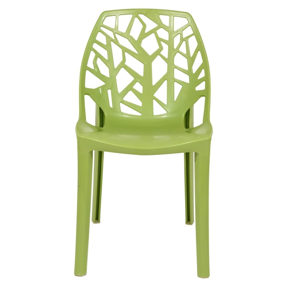 Cornelia Modern ABS Plastic Stackable Dining Chair with Cut - Out Tree Design