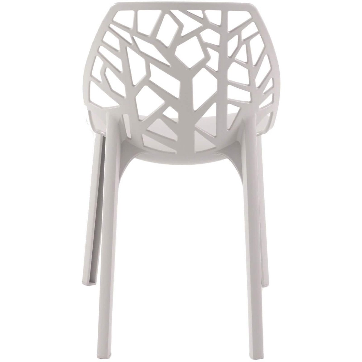 Cornelia Modern ABS Plastic Stackable Dining Chair with Cut - Out Tree Design