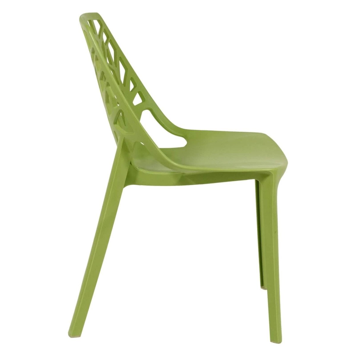 Cornelia Modern ABS Plastic Stackable Dining Chair with Cut - Out Tree Design